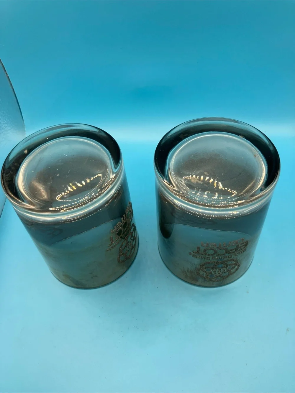 Walt Disney World Epcot Center Mirror Ombre Souvenir Tumbler Glasses vintage